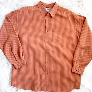 North Face Orange Plaid Button Dwn Shirt MD1199